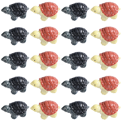 20Pcs 2 Colors Tortoise Resin Home Ornaments DJEW-SC0001-07-1