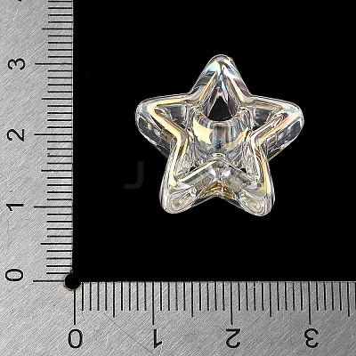 UV Plating Transparent Acrylic European Beads AC-CBA6658-03-1