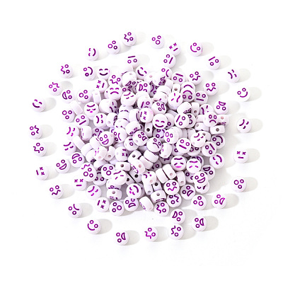 White Opaque Acrylic Beads MACR-YW0001-20B-1