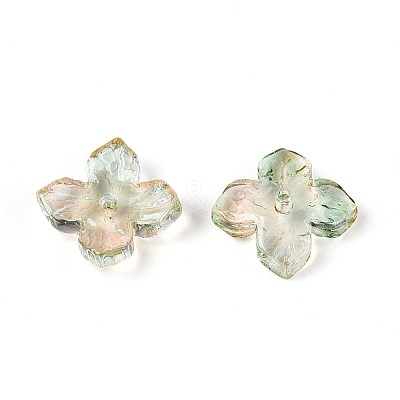 Baking Paint Transparent Glass Bead Caps DGLA-N014-04D-1