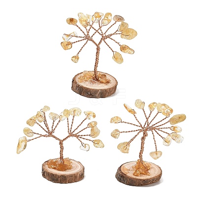 Natural Yellow Quartz Chips Tree of Life Decorations GG-CBAEDF6-01L-1