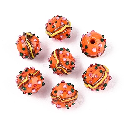 Handmade Lampwork Bumpy Beads LAMP-T022-05B-1