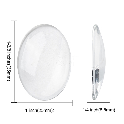 Transparent Oval Glass Cabochons LS-GGLA-R022-35x25-1