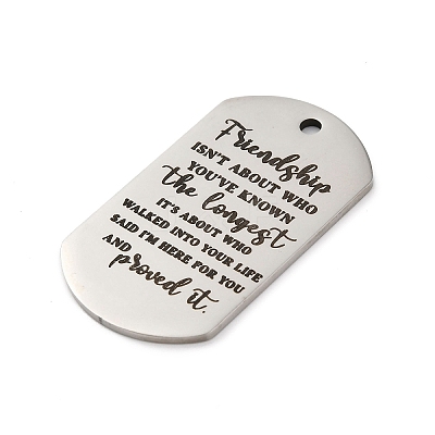 Anti-Tarnish 201 Stainless Steel Pendants STAS-R002-02P-14-1