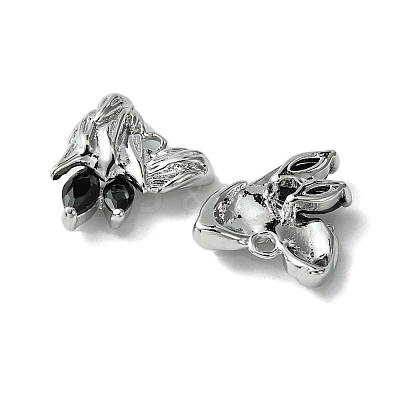 Brass Heart Charms KK-D092-02P-01-1