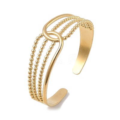 304 Stainless Steel Cuff Bangles for Women BJEW-B120-05G-02-1