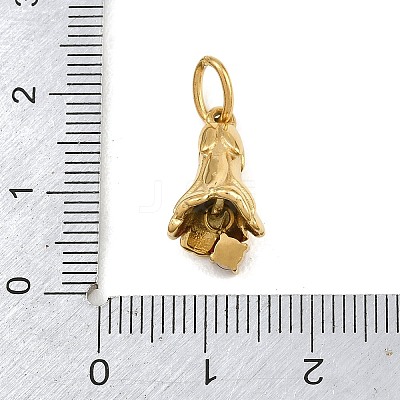 304 Stainless Steel Micro Pave Cubic Zirconia Pendants SA-CBA1D2B-01G-A-1