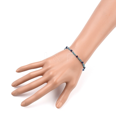 Electroplate Glass Beaded Stretch Bracelets BJEW-JB05337-M-1