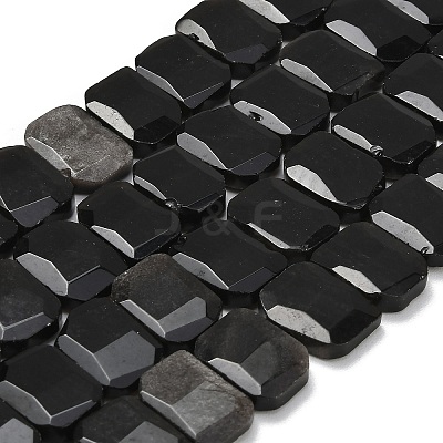 Natural Sliver Obsidian Beads Strands G-C285-A14-01-1