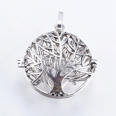 Hollow Alloy Cage Ball Pendants Making X-TIBEP-L003-21AS-1