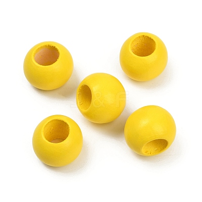 Spray Painted Wood European Beads WOOD-F017-05E-1