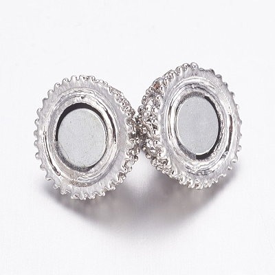 Alloy Rhinestone Magnetic Clasps with Loops X-BSAHH050-1