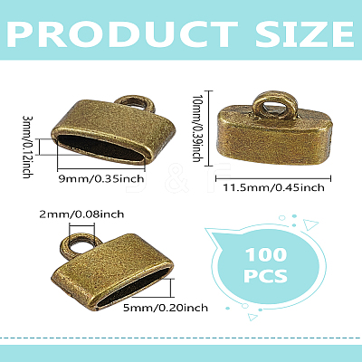 100pcs Tibetan Style Alloy Cord Ends TIBE-LP0001-09-1
