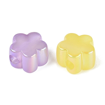Luminous UV Plating Opaque Acrylic European Beads OACR-Q197-16-1