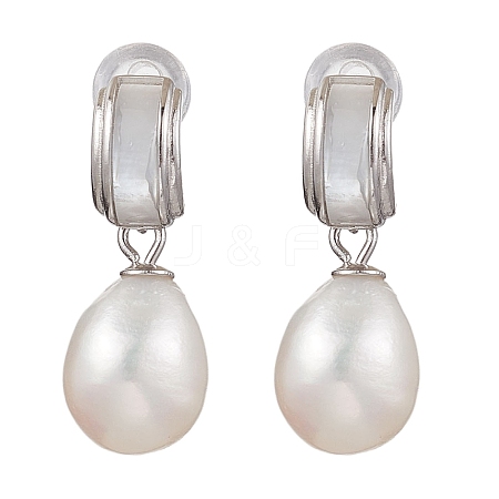 Natural Pearl Ear Studs EJEW-P286-16P-1