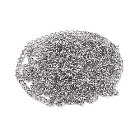 Tarnish Resistant 304 Stainless Steel Curb Chains CHS-S006-JA615-2-1