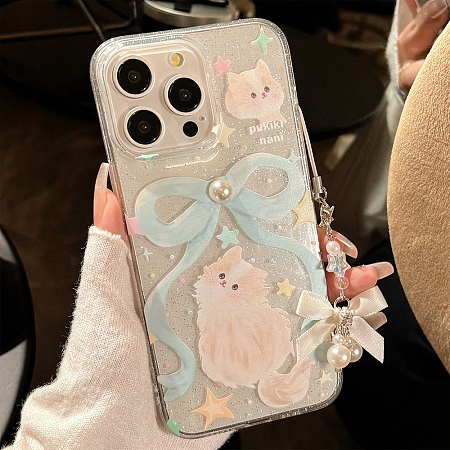 Cute Cartoon Cat TPU Plastic Mobile Phone Cover PW-WGF333E-02-1