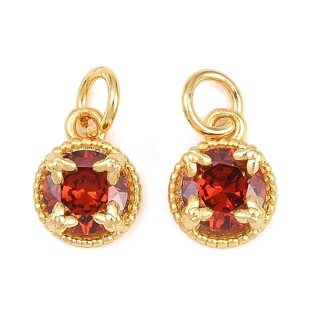 Brass Pave Cubic Zirconia Charms KK-K340-52G-04-1