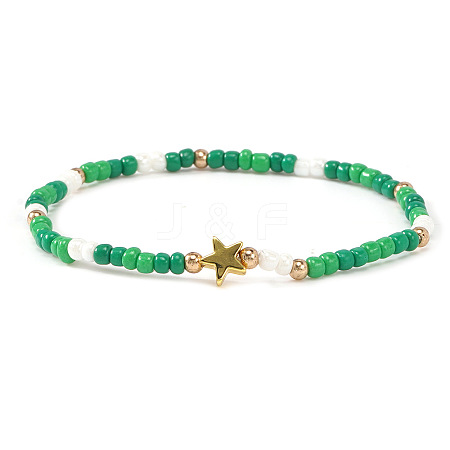Resin & Brass Beads Stretch Bracelets for Women BK9964-4-1