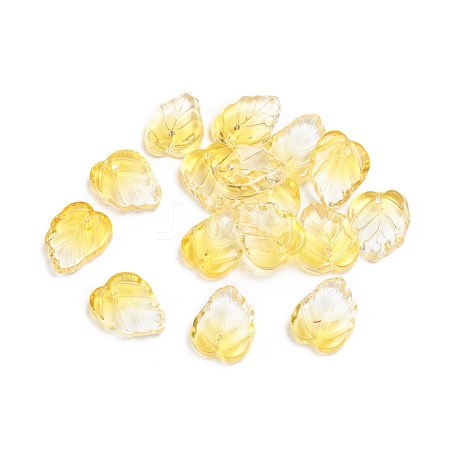 Two-Tone Transparent Glass Charms GLAA-H016-15J-1