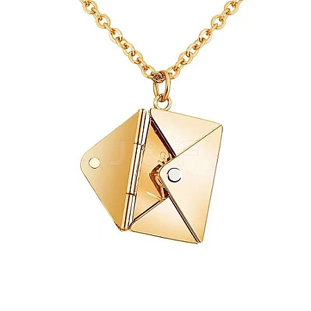 Stainless Steel Envelope Pendant Necklaces GL7398-1-1