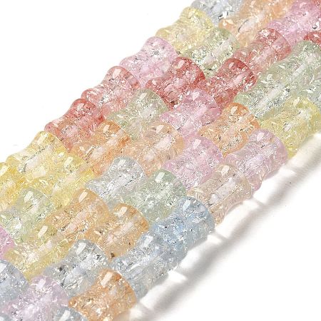 Transparent Crackle Glass Beads Strands GLAA-D025-01E-1