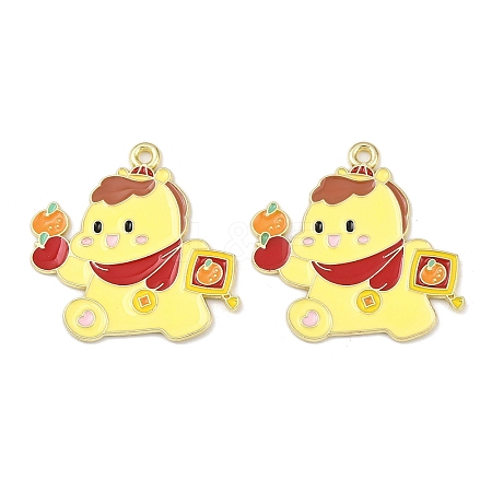 New Year's Day Alloy Enamel Pendants FIND-I067-03G-06-1