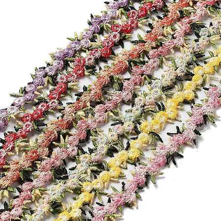 0.7M Flower Polyester Embroidery Lace Ribbon OCOR-XCP0002-21-1