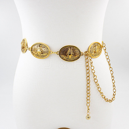 Vintage Alloy Geometric Oval Link Chain Waist Belly Chains for Women FS-WGD731C-01-1