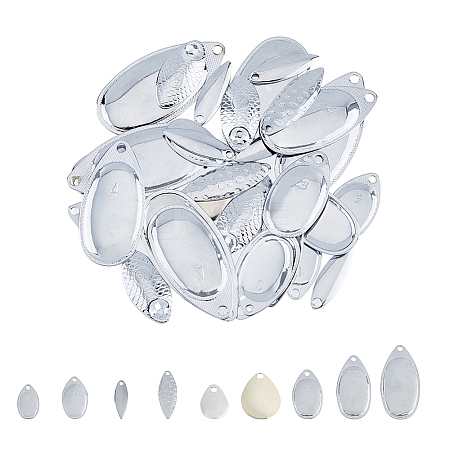 SUPERFINDINGS 60Pcs 10 Style Teardrop & Horse Eye & Oval Iron Fishing Lures DIY-FH0005-25-1