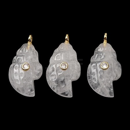 Natural Quartz Carved Pendants G-H357-05G-09-1