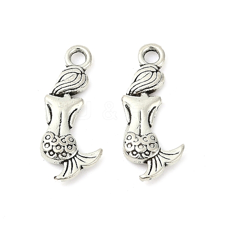 Tibetan Style Alloy Mermaid Pendants TIBEP-5402-AS-LF-1