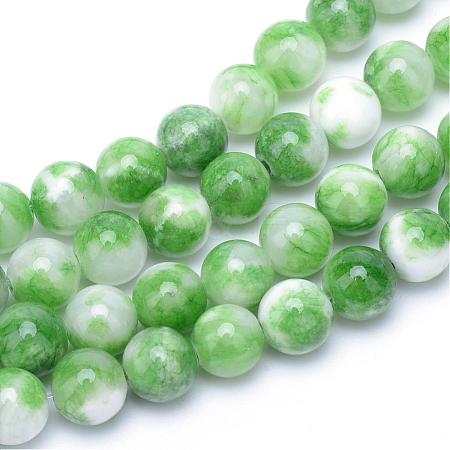 Natural Dyed White Jade Gemstone Bead Strands G-R271-6mm-XP01-1