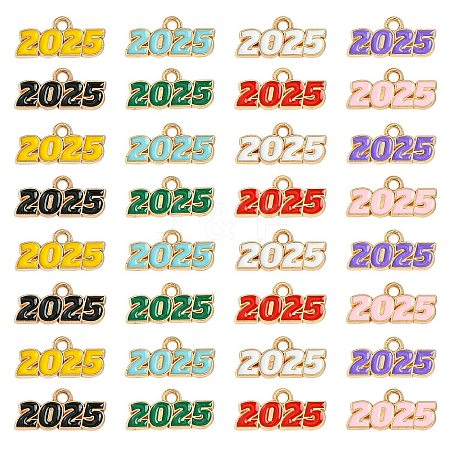 80Pcs 8 Colors Alloy Enamel Pendants ENAM-CJ0006-86-1