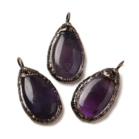 Natural Amethyst Pendants G-K381-05R-02-1