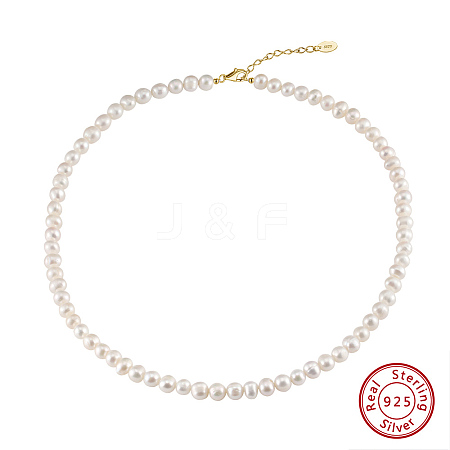 Potato Natural Freshwater Pearl Beaded Necklaces NJEW-G153-05G-1