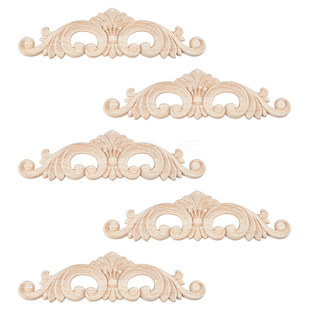 Rubber Wood Carved Onlay Applique DIY-WH0622-407A-1