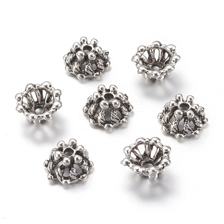 Hollow Alloy Bead Caps X-EA9057Y-1