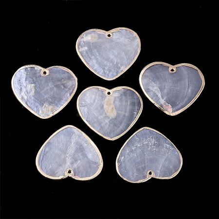 Edge Golden Plated Capiz Shell Pendants X-SHEL-S276-35-1