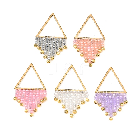 Glass Seed Beads Tassel Pendants PALLOY-MZ01455-1