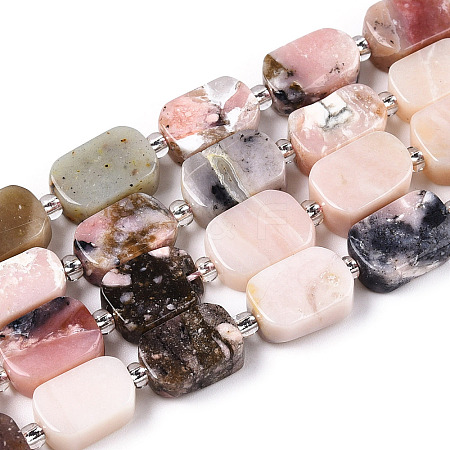 Natural Pink Opal Beads Strands G-C098-A19-01-1