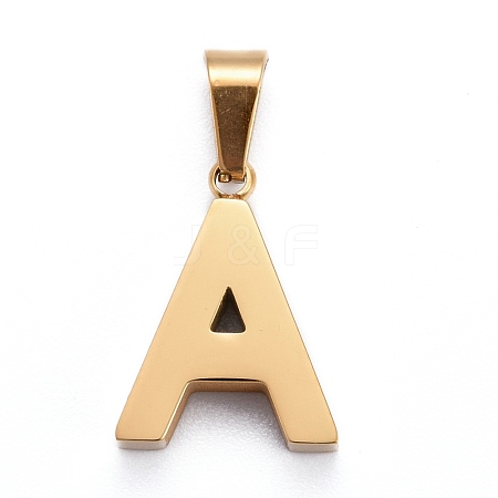 Ion Plating(IP) 304 Stainless Steel Letter Pendants STAS-H127-A-G-1