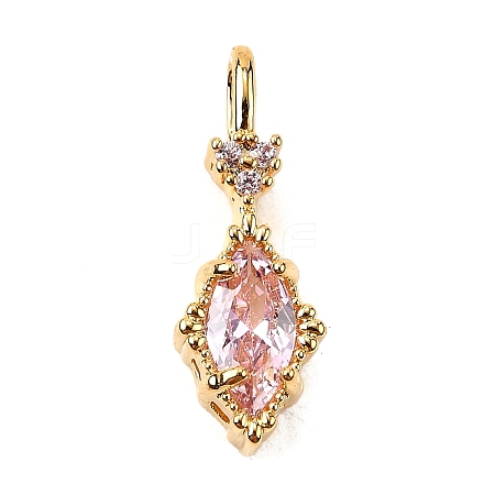 Brass Micro Pave Cubic Zirconia Pendants KK-F901-02C-G-1
