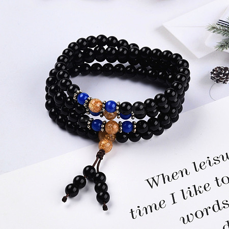 3-Loop Wrap Style Buddhist Jewelry BJEW-S140-15A-1