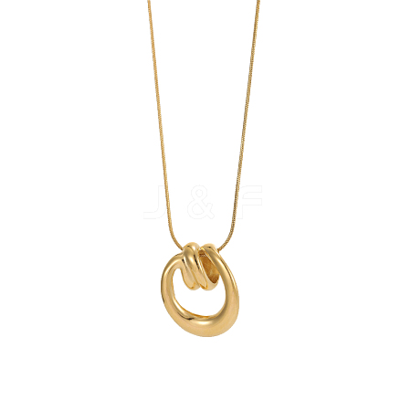 Flat Round 304 Stainless Steel Necklaces STAS-OY011-65G-1