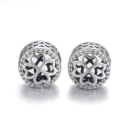 Hollow 925 Sterling Silver European Beads OPDL-L017-074TAS-1