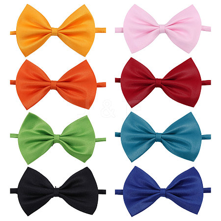 Globleland 8Pcs 8 Colors Adjustable Polyester Pet Bowknot Ties AJEW-GL0001-96-1