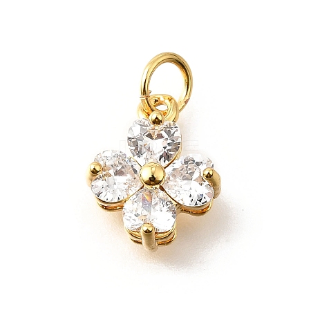 Brass Micro Pave Cubic Zirconia Pendants KK-V008-11G-04-1