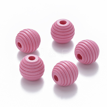 Painted Natural Wood Beehive European Beads WOOD-Q040-019A-A02-1