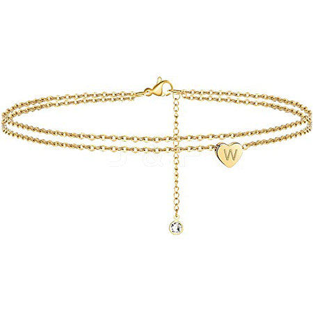 Heart Brass with Crystal Rhinestone Anklets FS-WGC43DA-14-1